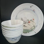 Tarhong Melamine By The Shore Serving & 6 Salad/cereal Bowls. Fixed Price $42.95.