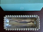 Mariposa Pearled Cracker Caddy Tray New Box Recycled Aluminum Beaded #1144. Fixed Price $55.00.