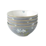 Laura Ashley Midnight Pinstripe 6" Bowl Giftbox, Set Of 4 - Porcelain. Fixed Price $57.00.