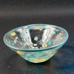 Hand Blown Heavy Dish Bowl Confetti Spots Possibly Blenko Glassware Vtg. Fixed Price $50.00.