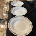 Set Of Royal Majestic Fine China Bouquet 8436 Wide Coupe Soup Bowls 8". Fixed Price $20.00.