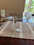 Crate And Barrel Fruit Pedastal Bowl Glass 8 Inches Tall 9 1/2 Wide. Fixed Price $25.27.