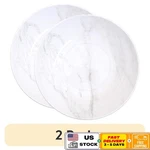 Durable Melamine Marble Serve Bowl Set 2 Pack Perfect Entertaining 4.8QT White. Fixed Price $38.56.