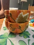 Set Of 2 Ceramic Pumpkin Bowls Fall Decor. Fixed Price $18.00.