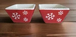 Mini Square Christmas Bowls - By Savino Designs Set Of 2 Rare Pattern. Fixed Price $18.30.