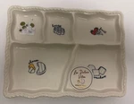 Dolce Vita Ceramic Snack Tray Appetizer Serving Platter Divided Ivory. Fixed Price $24.95.