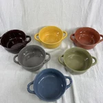 Set 6 Over & Back Soup Bowls Stoneware Double Handles 8.5"W Costco Boho Farm. Fixed Price $59.40.