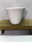 Crate & Barrel Large Popcorn Bowl Tub White Ceramic Earthenware. Fixed Price $16.00.