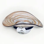 Art Glass Blown Hand Polished Upside Down Hat Big Fruit Bowl By Block Crystal. Fixed Price $19.99.