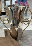 Evoca By L'objet 24K Gold Bamboo Vase 10IN High. Fixed Price $275.00.