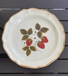 Vtg Mikasa Speckled Stoneware Strawberry Festival Chop Cake Plate EB801 Mint. Fixed Price $11.00.
