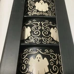 Boo Ghost Spirit Black White Halloween Ramekin Appetizer Bowl Set Of 4 New Goth. Fixed Price $32.99.