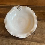 Vintage Abigails Italy 8 " Fleur Lis Bowl Handmade Whitewashed Glaze. Fixed Price $19.95.