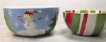 New Nicholas Sqaure Oh What Fun Christmas Cereal Bowl Santa Snowmen & Extra. Fixed Price $14.98.
