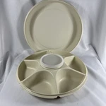 Tupperware Serving Center 6-PART Divided Party Veggie Snack & Dip Tray 1665 1667. Fixed Price $27.87.