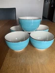Set Of 5 Royal Norfolk Greenbrier Turquoise Swirl Soup Cereal Bowls. Fixed Price $25.00.