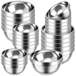 Pack 304 Stainless Steel Bowls Set 13OZ 20OZ Metal Double Walled Insulated.... Fixed Price $56.85.