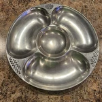 Wilton Armetale Reggae Chip & Dip #820094 14" Platter. Fixed Price $38.00.