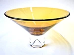 Badash Crystal Monaco Amber Pedestal Bowl Art Glass Centerpiece Signed. Fixed Price $28.99.