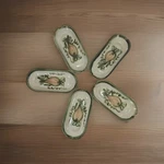(5!) Vintage John B Taylor Louisville Pottery Usa Stoneware Harvest Snack Dishes. Fixed Price $42.00.