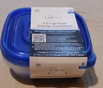 Mainstays 8 Piece 3.5 Cup Food Storage Containers Bpa Free Microwave Blue. Fixed Price $21.99.