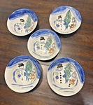 5 Tabletops Unlimited Winterland Christmas Salad Cereal Bowls Holiday Snowman. Fixed Price $32.00.