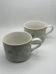 Country Garden 8856 Mugs 2.5 Set Of - Green Fall Cottage Themed Cups. Fixed Price $14.25.