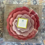 Martha Stewart 4PC Floral Camellia Nesting Mixing Bowls Pink Ombre Melamine Nib. Fixed Price $55.25.