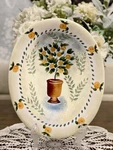 Sakura Topiary Large Oval Serving Bowl Orange Trees By Gracey Knight. Fixed Price $16.00.