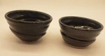 Set Of 2 Handmade Studio Art Pottery Soup Cereal Bowls Dark Blue Glaze Signed. Fixed Price $21.99.