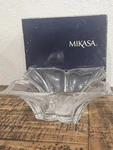 Vintage Mikasa Florale Bowl 7" Clear Lead Crystal Glass Hand Cut Czech. Fixed Price $29.98.