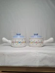 Vintage Soup Bowl Handle Lid Set Of 2 - Anchor Hocking Laurelwood 1985. Fixed Price $15.00.