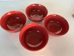 Bia Set 4 Bowls Red/ 6 Ceramic Stoneware Soup Cereal Salad. Fixed Price $23.99.