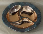 Nambe Copper Canyon Divided Serving Bowl MT0146 Lisa Smith 2009 12 Inches Wide. Fixed Price $69.99.
