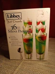 Libbey Just Desserts 8 Mini Parfait Glasses 2OZ & Spoons Box. Fixed Price $15.00.
