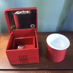 Gourmet Du Village Bistro Two Piece Dip Chiller Red/white Keeps Chilled Nib. Fixed Price $10.00.