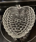 Vintage Ruhrglas West Germany Glass Grape Cluster Dish Small Clear Fruit. Fixed Price $8.00.