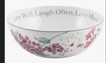 Lenox Butterfly Meadow Large Sentiment Serving Bowl 811432 9" Live Well, Etc.... Fixed Price $25.99.