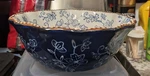 Temptations Floral Lace Blue/white Ceramic Serving Bowl Round PPP-YT-701941. Fixed Price $25.50.