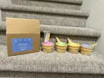 Vintage Avon Sweet Scoops Ice Cream Cone Set- 4 & Matching Spoons. Fixed Price $25.99.