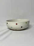 Spode Baking Days Bowl White W/ Multicolor Polka Dots. Fixed Price $25.00.