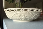 Lenox Matelasse 12 Ivory Serving Bowl Pierced Rim Embossed Scroll Euc. Fixed Price $69.95.