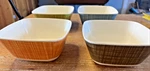 Orla Kiely Scribble Set 6 Square Melamine Lot Of 4 Green Brown Blue. Fixed Price $99.99.