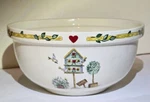 Thomson Pottery Birdhouse Pattern 8" Mixing Bowl Large Nesting Euc. Fixed Price $14.99.