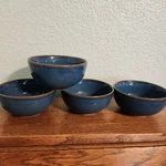 Le Tauci Ceylon Blue With Brown Rim Stoneware 12 Oz Fruit Bowls Set Of 4. Fixed Price $29.95.