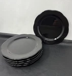 Waechtersbach Salad Plate Black Scalloped Germany Fun Factory 8.25 Lot Of 6. Fixed Price $46.36.