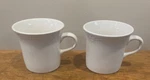 Two Pfaltzgraff Filigree White Coffee Mug Cup Embossed Scroll Dot. Fixed Price $10.00.