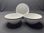 Oneida Maitre Porcelain - 3 Soup / Cereal Bowls 6" Blue Band Deep. Fixed Price $24.00.