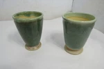 Set Of Studio Art Pottery Pedestal Bowls Ice Cream Dessert Cups 2008 Signed. Fixed Price $12.99.