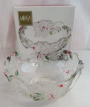 Mikasa Holiday Bloom SA051/258 Cryatal Serving Bowl 8.5". Fixed Price $22.81.